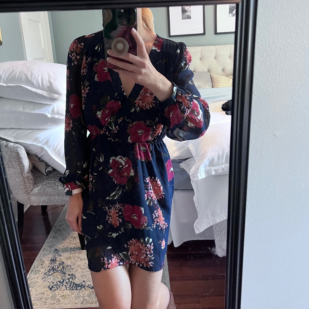 Lulu’s floral wrap style dress